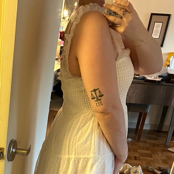 🤍 Lulu’s Darling Dancer White Swiss Dot Ruffled Tiered Midi Dress 🤍 - Picture 6 of 6